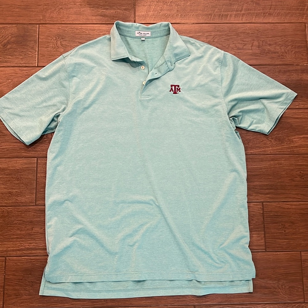 Peter Milar XL teal Texas A&M shirt